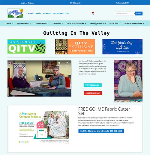 Quilting In The Valley Illinois Website Redesign