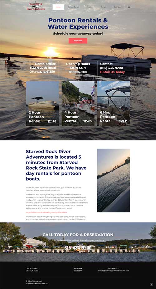 Starved Rock River Adventures Website Design Project