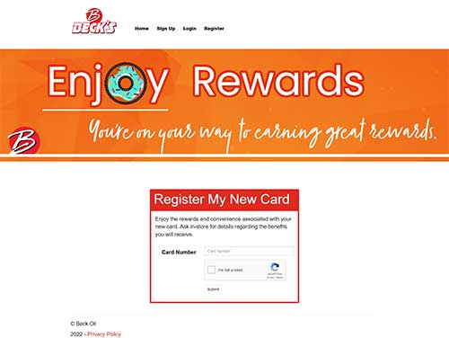 Go To Becks Rewards Registration Page