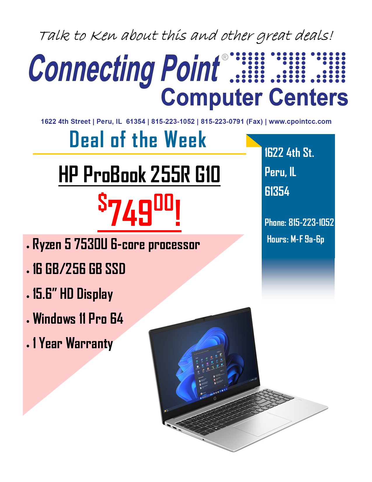 POTW 5-5-2025 HP ProBook 255R G10 $749.00!  