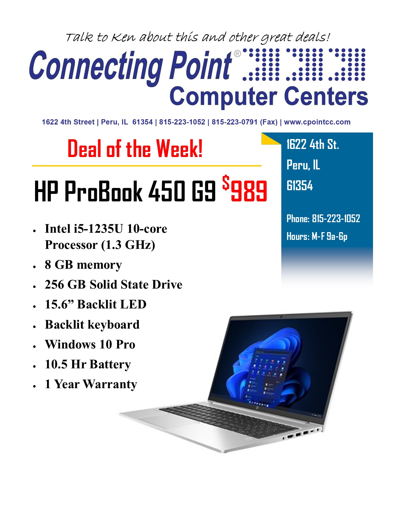 POTW 1-23-23 HP ProBook 450 G9 Laptop