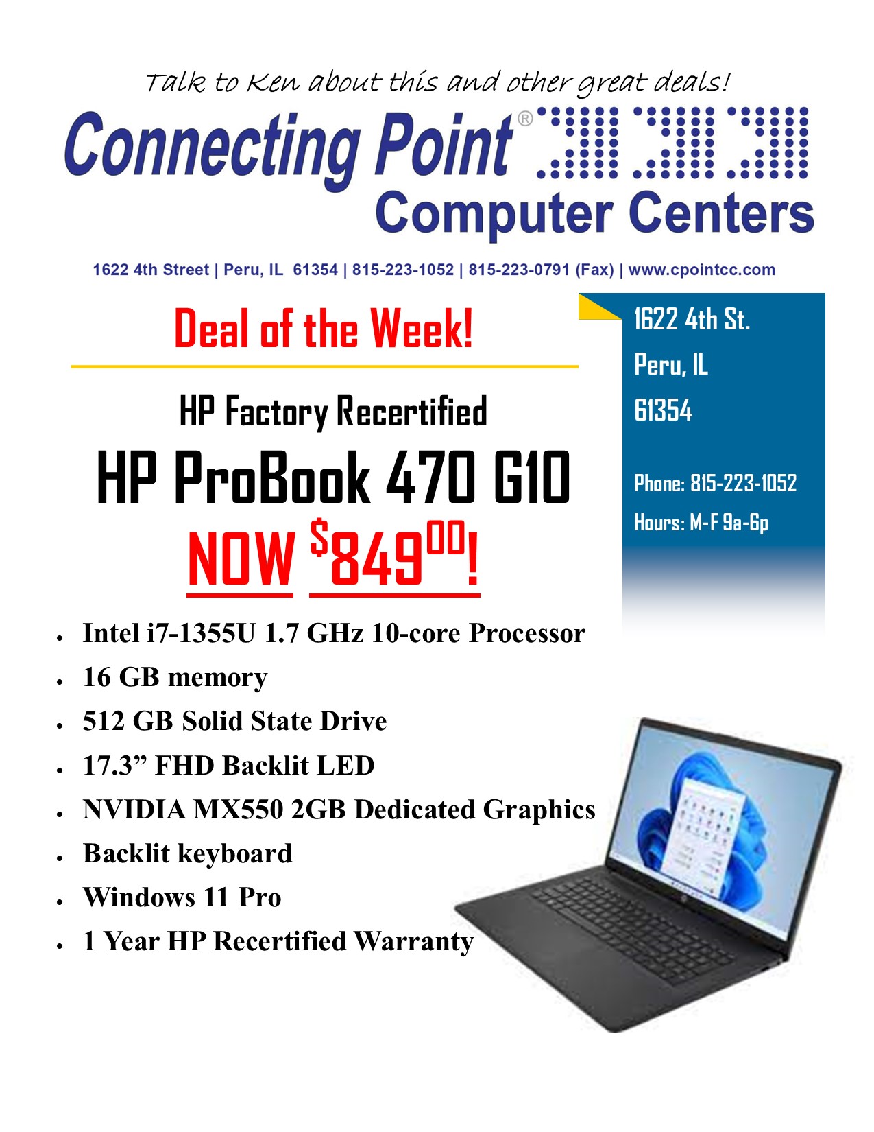 POTW 7-22-24 HP ProBook 470 G10 Laptop on Sale!