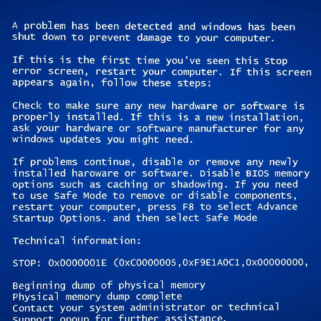 blue screen of death by chatgpt 4 29 25