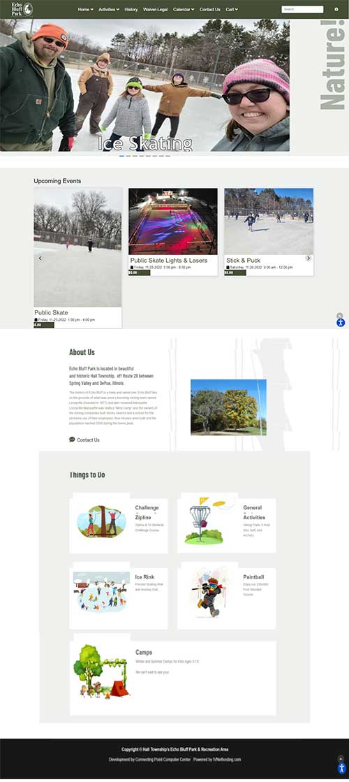 Website Re-Design Project for Hall Township's Echo Bluff Park