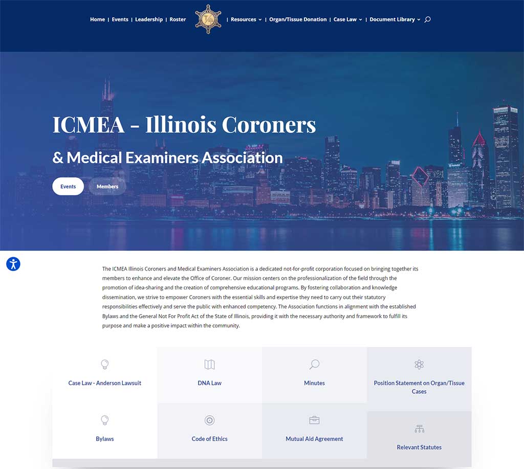 icmea coroners illinois website screenshot