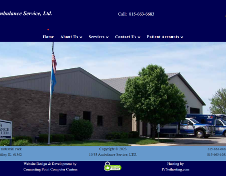 10/33 Ambulance, Ltd. Spring Valley, IL Website Design