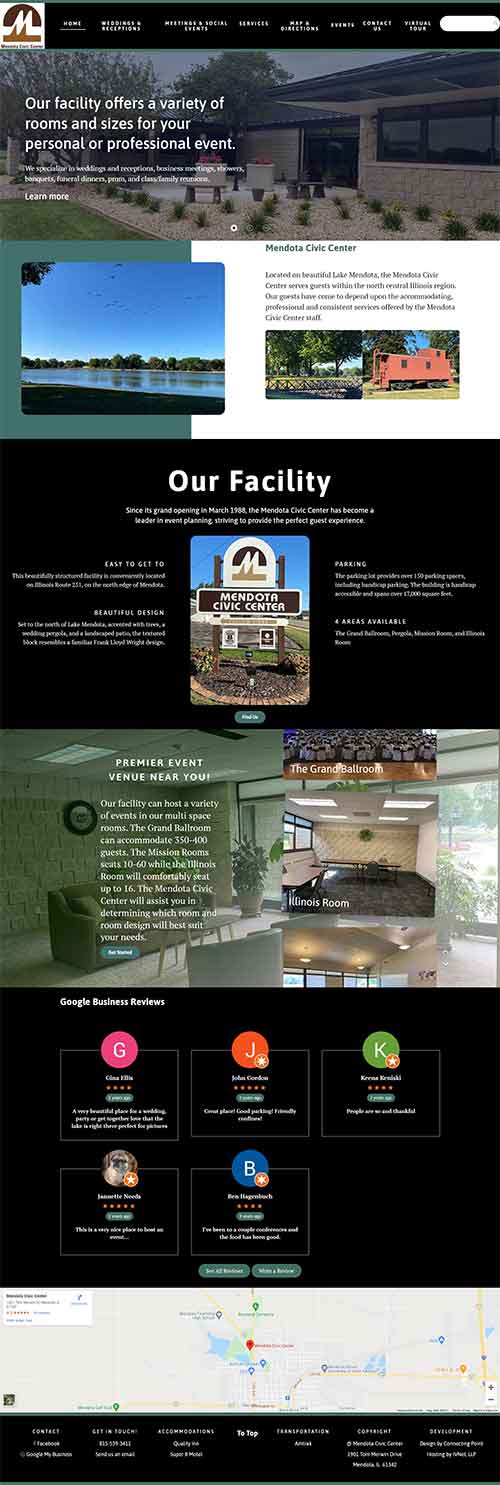 Website Redesign Project for Mendota Civic Center Event Venue