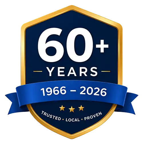 History of Connecting Point 60 Years shield banner