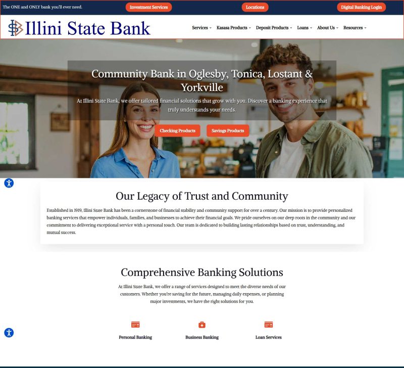 Illini State Bank website redesign