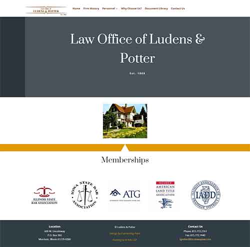 Website redesign project for Ludens & Potter Law Office